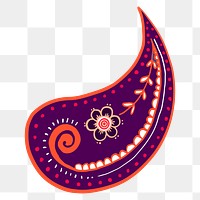 Colorful paisley mandala sticker png transparent, Indian traditional design