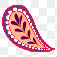 Paisley flower png sticker, color traditional Indian illustration