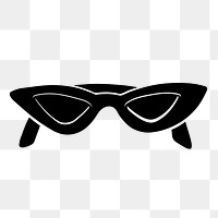 Sunglasses png sticker, fashion business branding element, black and white design