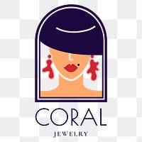 Jewelry shop logo png, Art Deco fashion business branding sticker design