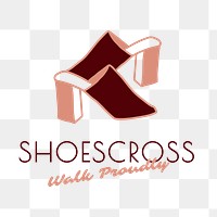 Fashion business png logo, shoes shop branding sticker design
