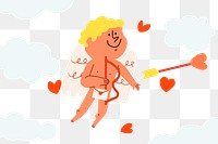 Blue cupid png background, Valentine’s celebration cartoon illustration on transparent background