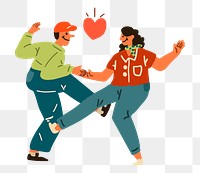 Couple dancing png clipart, Valentine’s cartoon on transparent background