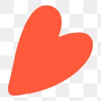 Cute heart png sticker, Valentine’s doodle on transparent background