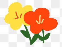 Poppy flower png sticker, doodle on transparent background