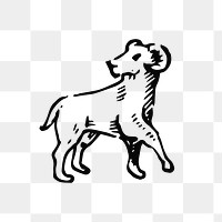 Vintage goat png clipart, animal icon illustration in black