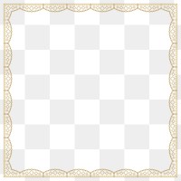 Gold lace png frame, classic fabric in transparent design