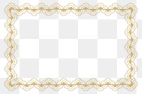 Gold lace png frame, floral fabric in transparent design