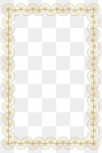 Floral lace frame png transparent, gold feminine fabric design