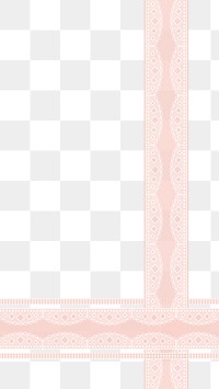 Aesthetic lace png border, vintage transparent background in nude pink