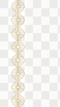 Gold lace png transparent background, floral border with polka dot pattern