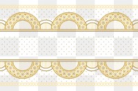 Gold lace png transparent background, elegant crochet