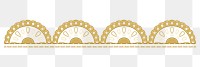 Gold lace png border, elegant crochet transparent sticker