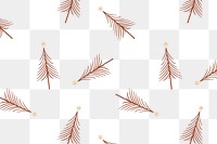 Simple Christmas png background, brown trees pattern, cute doodle design