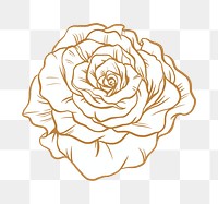 Rose flower png tattoo art, brown vintage botanical cut out