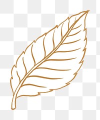 Rose’s leaf png tattoo art, brown vintage nature sticker