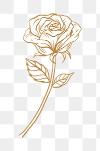 Vintage rose flower png transparent, brown botanical sticker