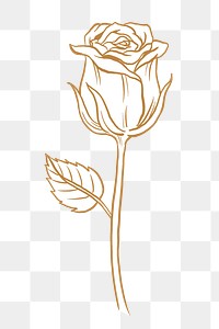 Rose flower png tattoo art, brown vintage botanical cut out