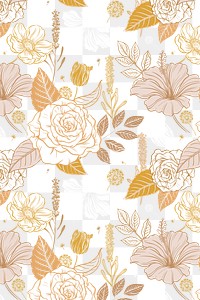 Aesthetic flower png transparent background, vintage pattern, botanical illustration