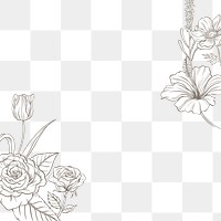 Flower png border transparent background, vintage rose