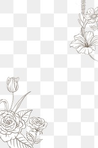 Flower png border transparent background, vintage rose