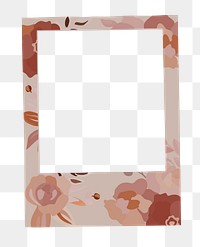 Instant film png frame clipart, cute floral design