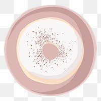 Donut png sticker, aesthetic food illustration