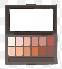 Eyeshadow palette png sticker, makeup product illustration in earth tone