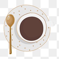 Coffee png collage element, beverage illustration in aesthetic design