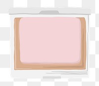 Blush palette png sticker, makeup product illustration in earth tone