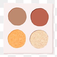 Eyeshadow palette png sticker, makeup product illustration in earth tone