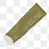 Skincare tube png sticker, aesthetic beauty product illustration