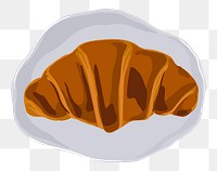 Croissant png sticker, aesthetic food illustration  