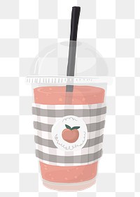 Iced tea png clipart, cute beverage illustration