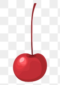 Cherry png fruit sticker, feminine aesthetic illustration