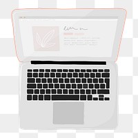 Aesthetic laptop png clipart, cute digital device illustration