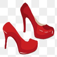 Red high heels png clipart, women’s shoes fashion illustration