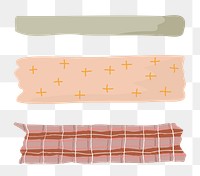 Washi tape png clipart, stationery illustration in feminine design