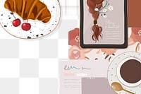 Feminine background png, beauty blogger lifestyle transparent illustration