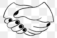 Handshake png doodle, cute doodle sticker