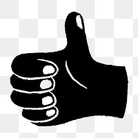 Thumbs up png doodle, cute doodle sticker