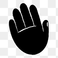 Palm png hand gesture, doodle line drawing, cute design