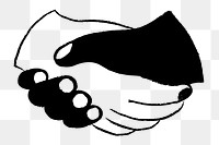 Handshake png doodle, cute business sticker