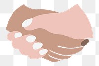 Handshake doodle png, diversity clipart on transparent background