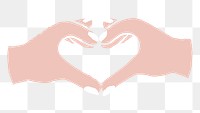 Heart png, hand gesture sticker, pink love design