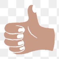 Thumbs up png doodle, beige hand sticker