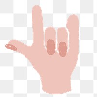 Love hand sign png sticker, gesture doodle in light skin tone