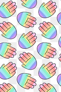 LGBTQ+ rainbow background png transparent, hand doodle pattern