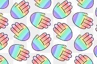 LGBTQ+ rainbow background png transparent, hand doodle pattern