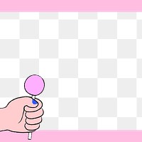 Lollipop border png transparent background, pink design